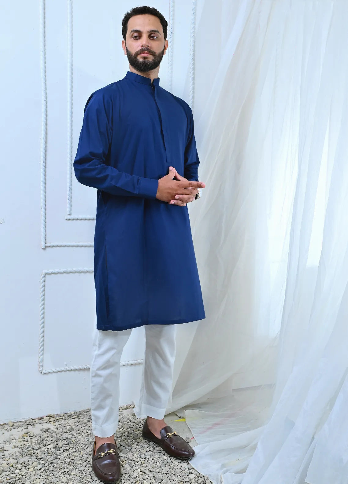 Alif Yay Pret Plain Blended Kurta-Shalwar AY-024