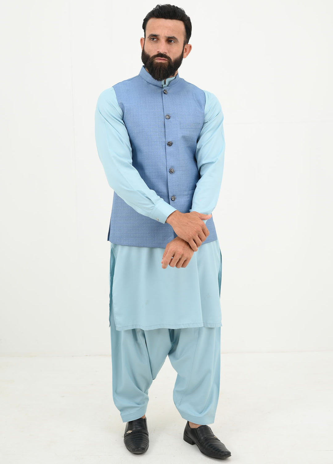 Ethnic Wear by Alif Yay Pret Plain Blended 3 Piece Suit AY-025