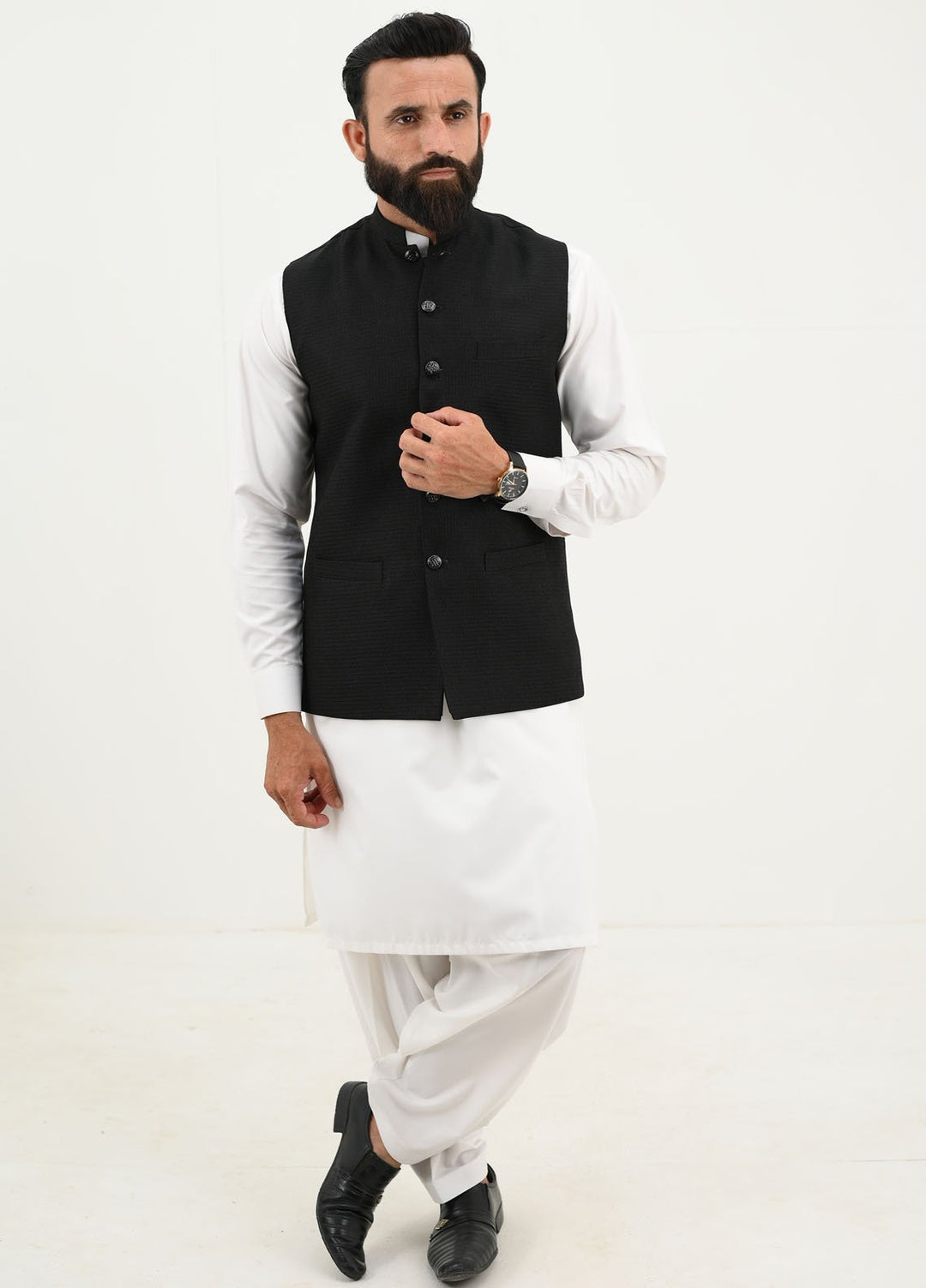 Ethnic Wear by Alif Yay Pret Plain Blended 3 Piece Suit AY-047