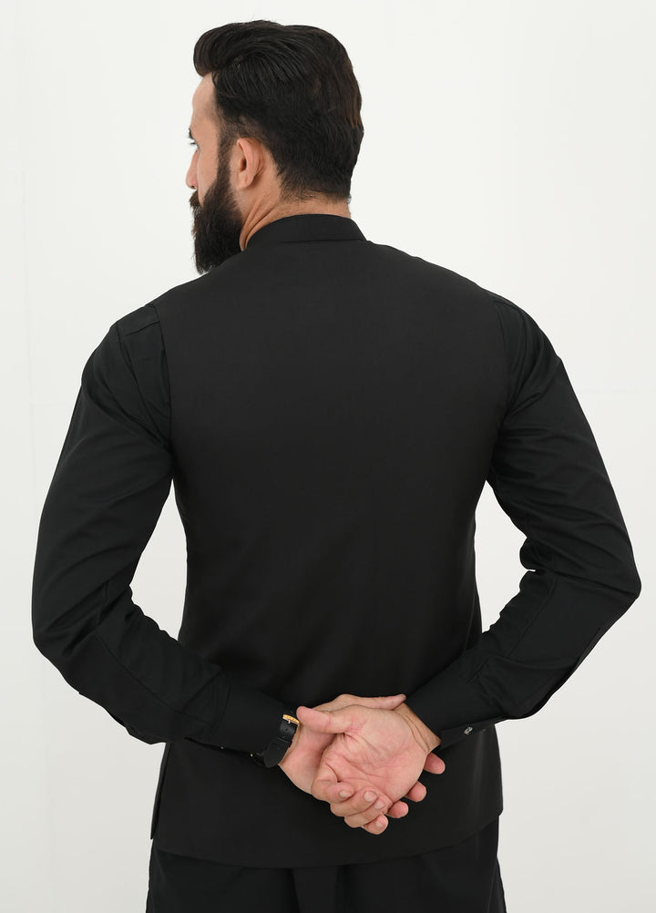 Ethnic Wear by Alif Yay Pret Plain Blended Waistcoat AY-017