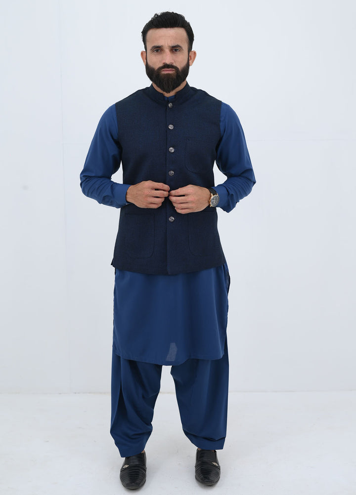 Ethnic Wear by Alif Yay Pret Plain Blended Waistcoat AY-019