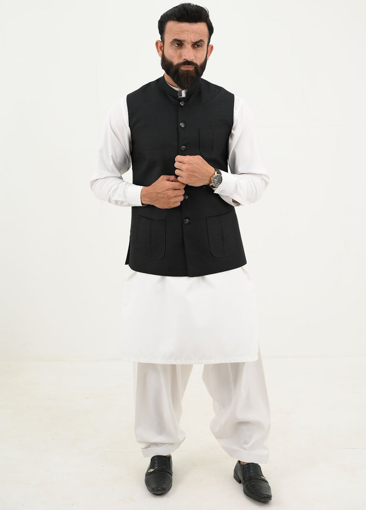 Ethnic Wear by Alif Yay Pret Plain Blended Waistcoat AY-043