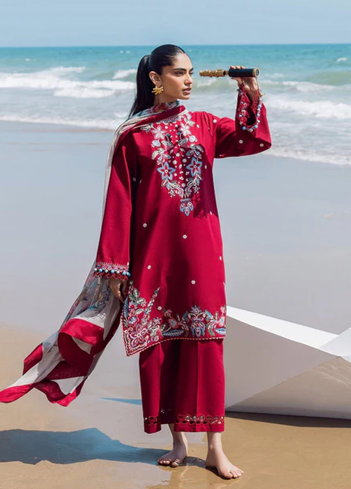 Everyday by Sadaf Fawad Khan Embroidered Lawn Suits Unstitched 3 Piece SDF25EV Floral Paisely - Summer Collection