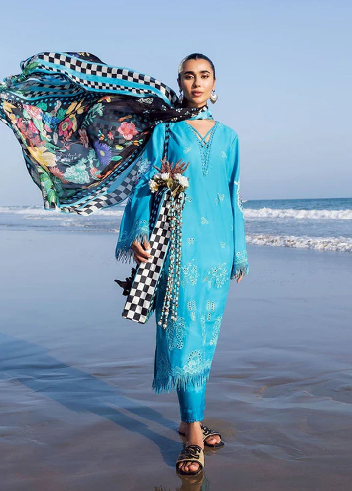 Everyday by Sadaf Fawad Khan Embroidered Lawn Suits Unstitched 3 Piece SDF25EV Mystic sea - Summer Collection