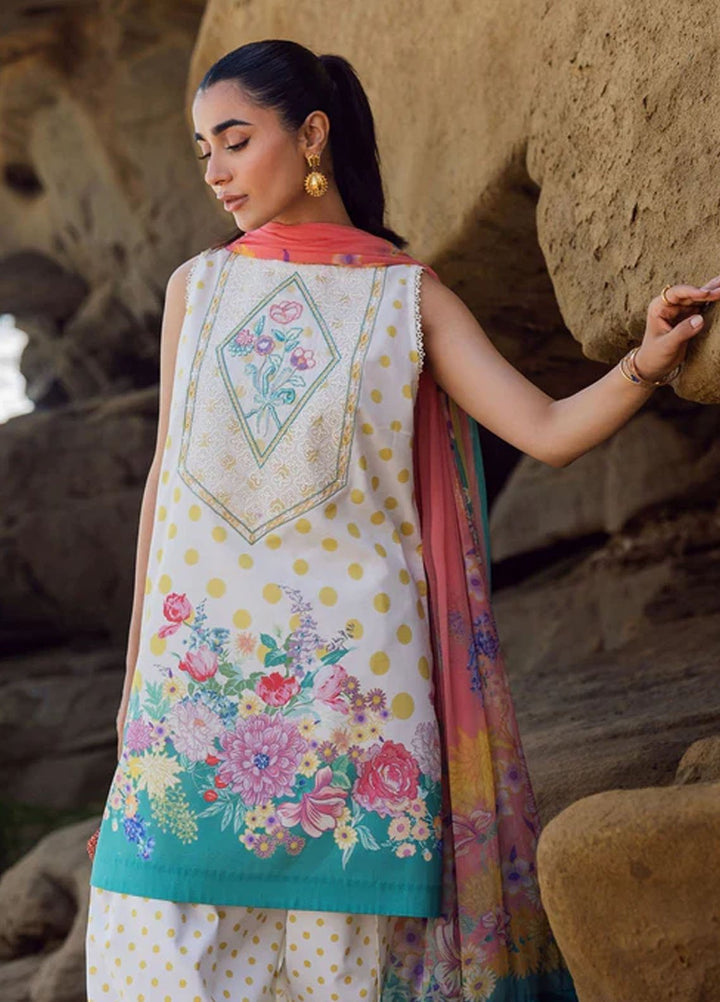Everyday by Sadaf Fawad Khan Embroidered Lawn Suits Unstitched 3 Piece SDF25EV Retro Polka - Summer Collection