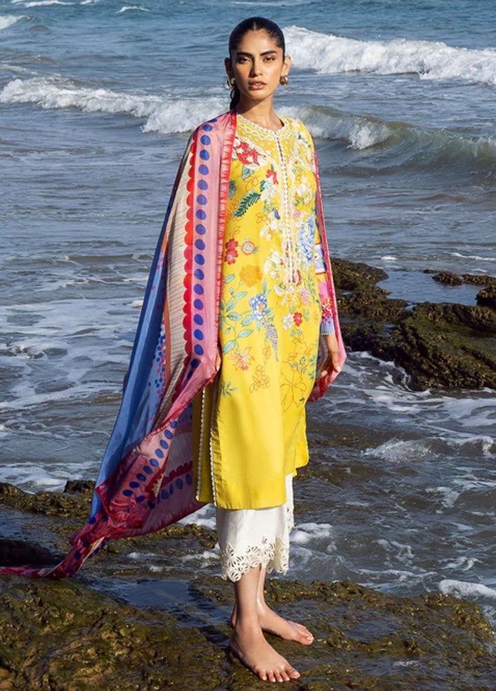 Everyday by Sadaf Fawad Khan Embroidered Lawn Suits Unstitched 3 Piece SDF25EV Sea Floral - Summer Collection