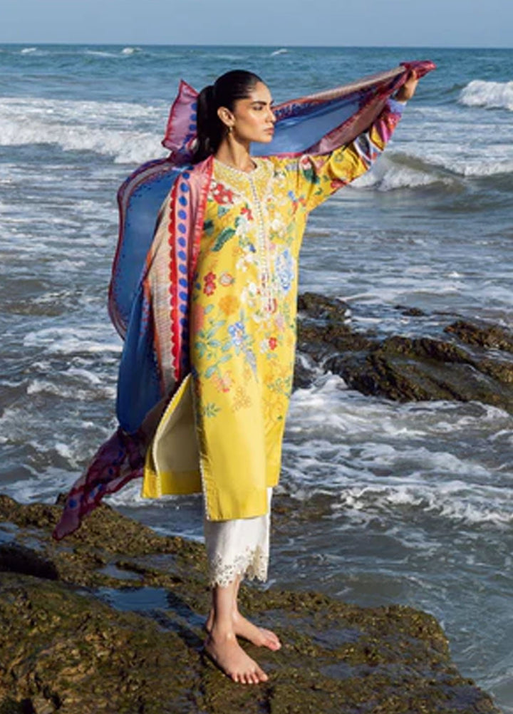 Everyday by Sadaf Fawad Khan Embroidered Lawn Suits Unstitched 3 Piece SDF25EV Sea Floral - Summer Collection