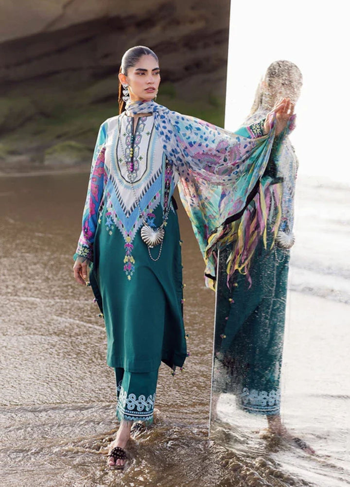 Everyday by Sadaf Fawad Khan Embroidered Lawn Suits Unstitched 3 Piece SDF25EV Surf Gypsy - Summer Collection