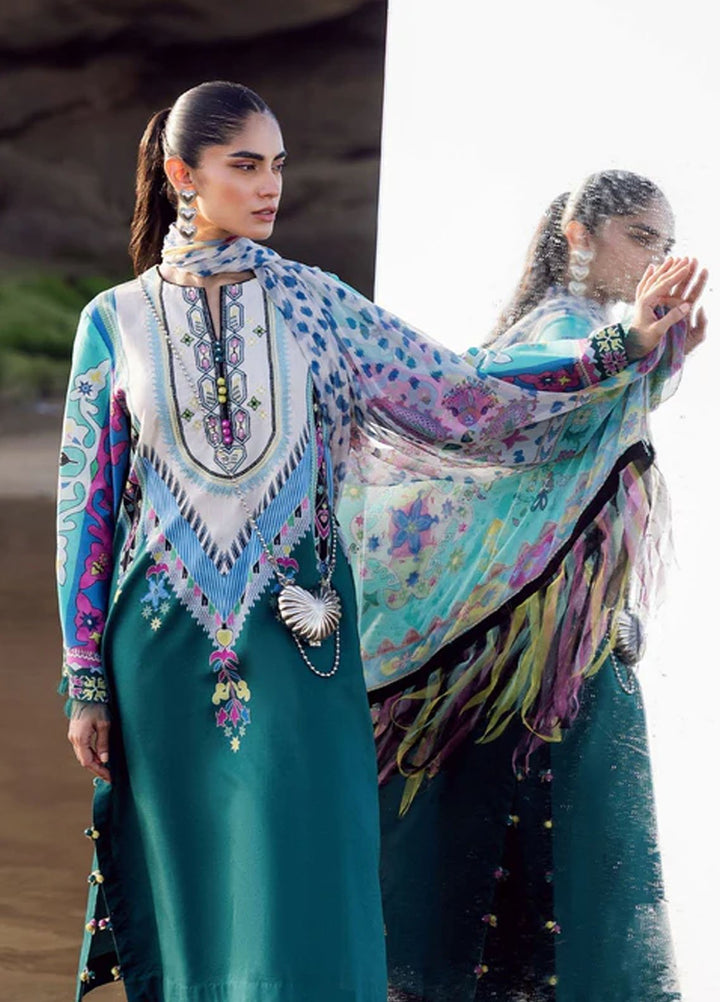 Everyday by Sadaf Fawad Khan Embroidered Lawn Suits Unstitched 3 Piece SDF25EV Surf Gypsy - Summer Collection