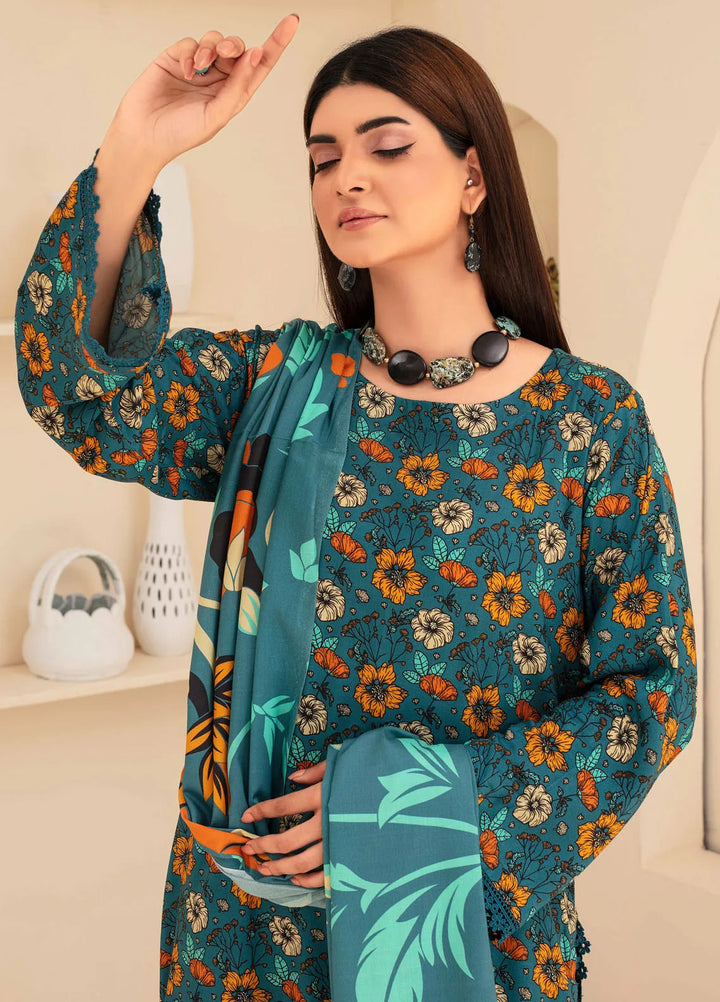 Fabiha By Feroza Printed Linen Suit Unstitched 3 Piece FZ24F D-07 - Summer Collection