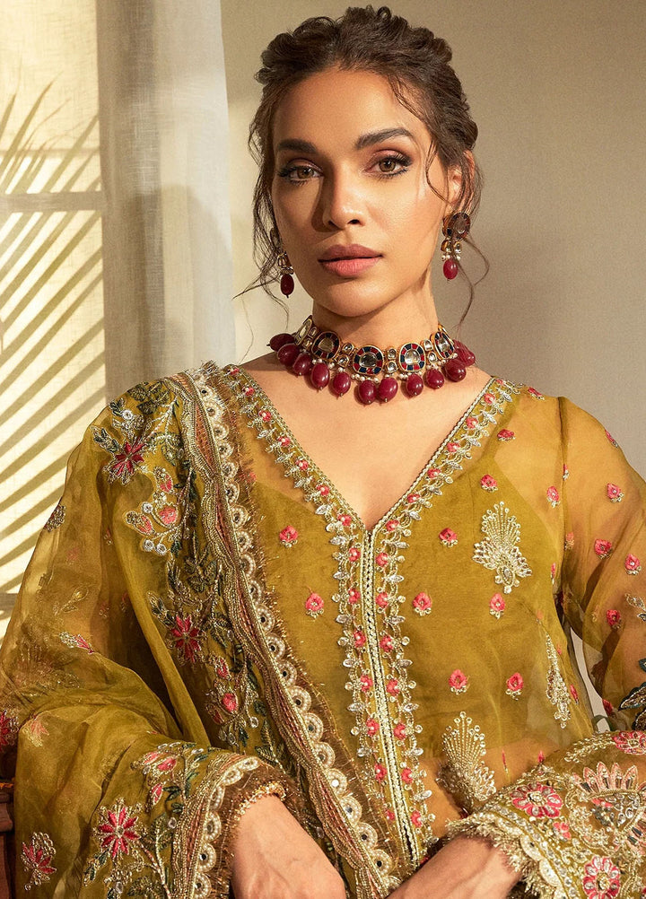 Fabiha Fatima Pret Embroidered Organza 3 Piece Suit Amber