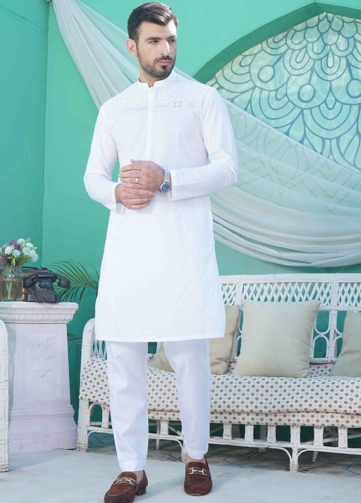 Fabrich Embroidered Cotton Suits Unstitched Kameez-Shalwar GTS-B-028 - Summer Collection
