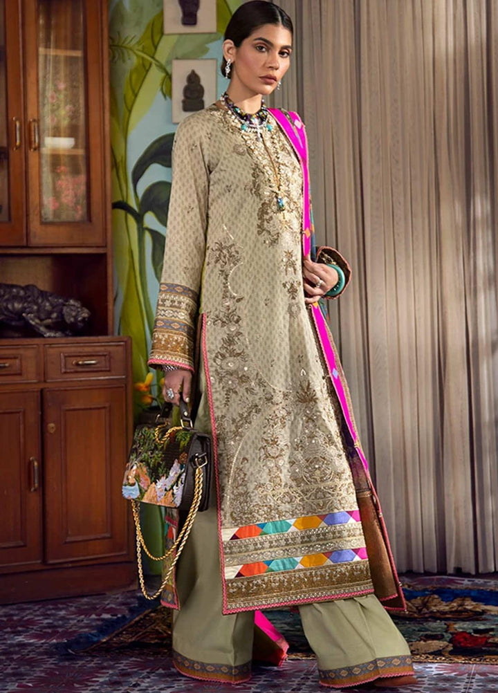 Fahad Hussayn Embroidered Lawn Suits Unstitched 3 Piece FH21SE D-01 - Luxury Collection
