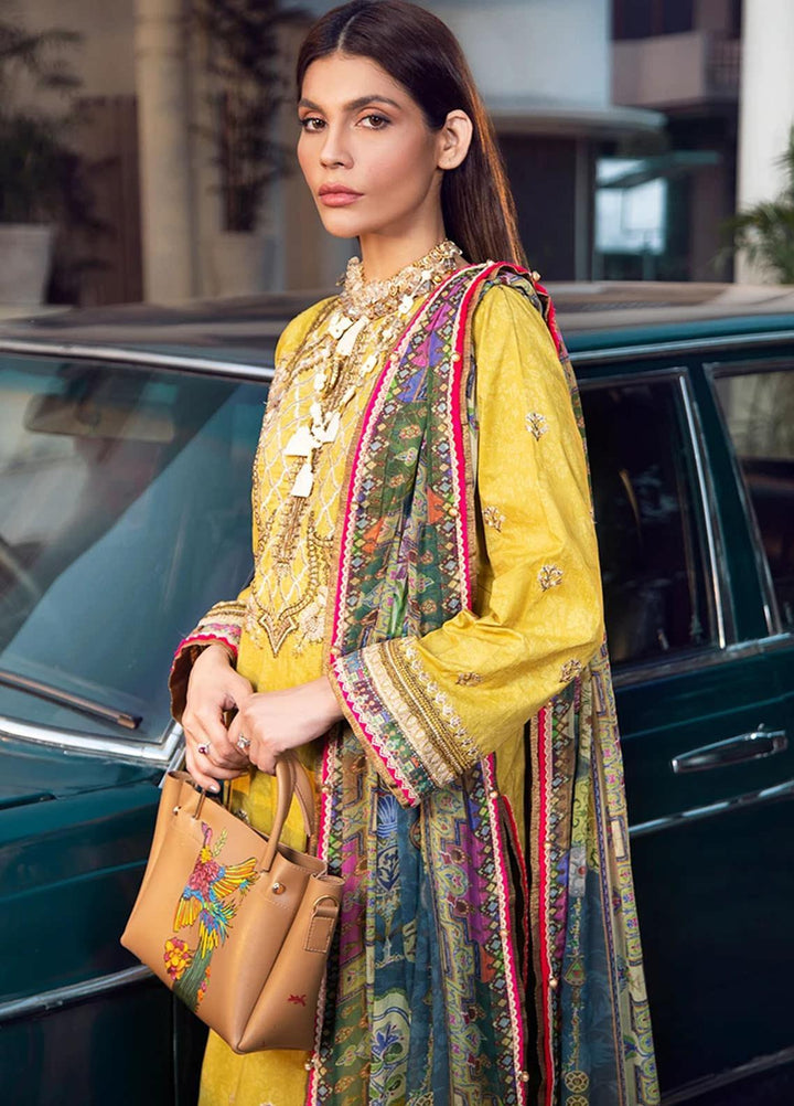 Fahad Hussayn Embroidered Lawn Suits Unstitched 3 Piece FH21SE D-05 - Luxury Collection