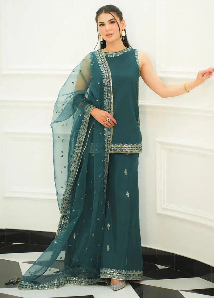 Faiza Faisal Pret Festive Raw Silk 3 Piece Suit Seren