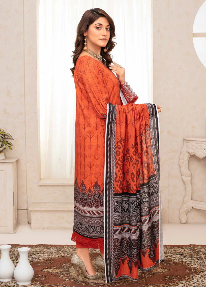 Falak by Feroza Printed Slub Linen Suits Unstitched 3 Piece FZ24FL D-06 - Winter Collection