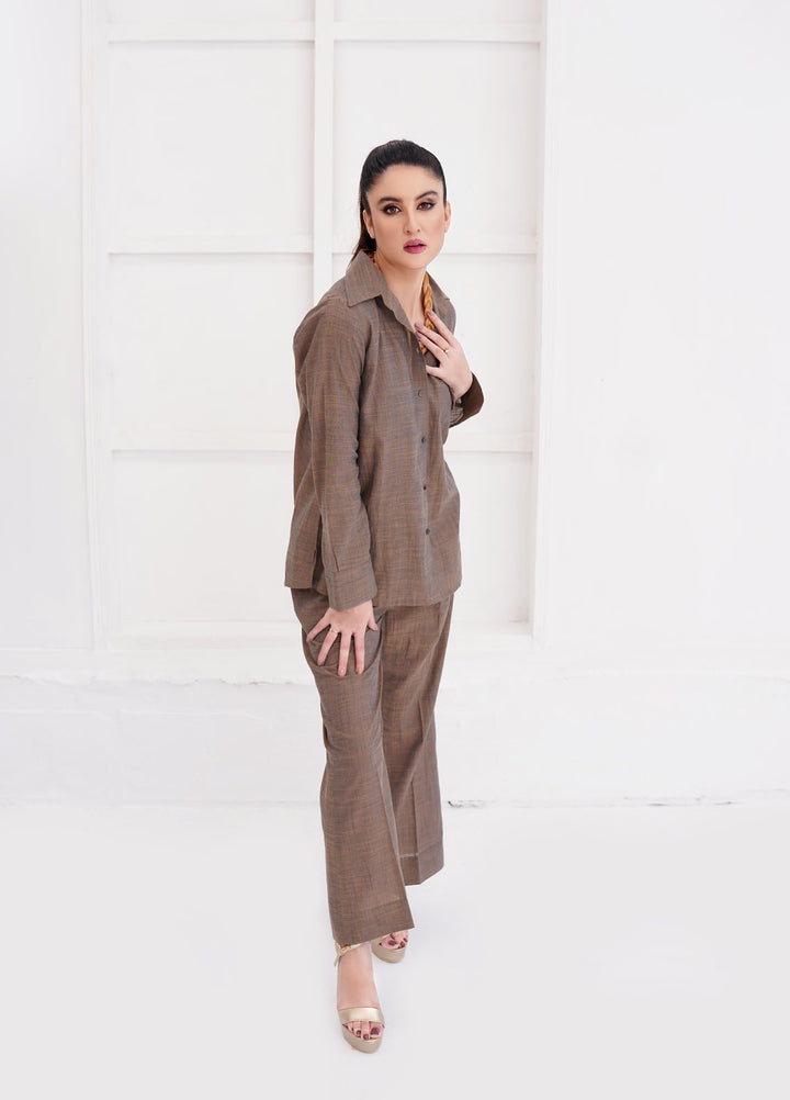 Farah Agha Pret Handwoven Solid Cotton 2 Piece Suit Poise