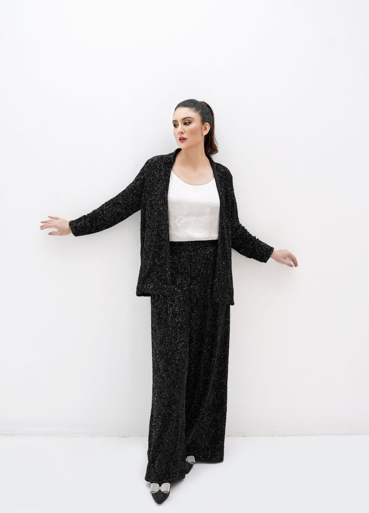Farah Agha Pret Handwoven Solid Net 3 Piece Suit Aeris
