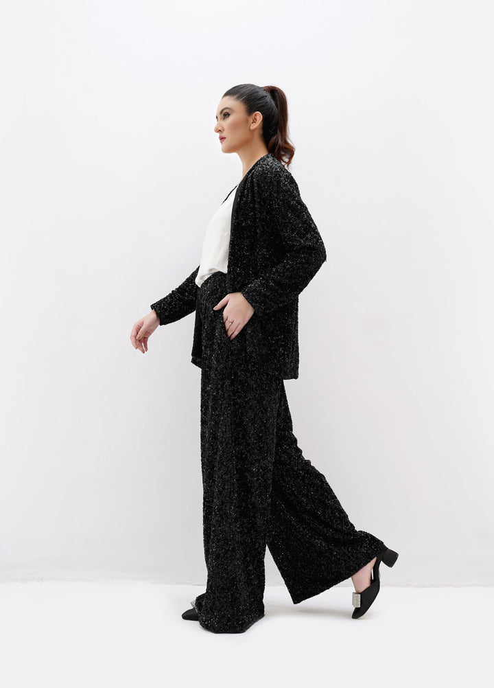 Farah Agha Pret Handwoven Solid Net 3 Piece Suit Aeris