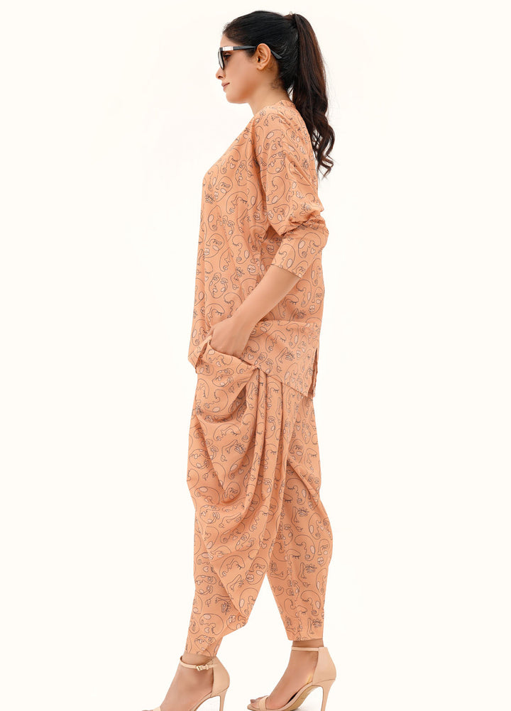 Farah Agha Pret Solids Silk 2 Piece Suit Echo