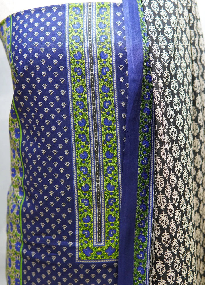 Farah N Faria By Bin Saeed Embroidered Lawn Suit Unstitched 3 Piece BS24F Blue - Summer Collection