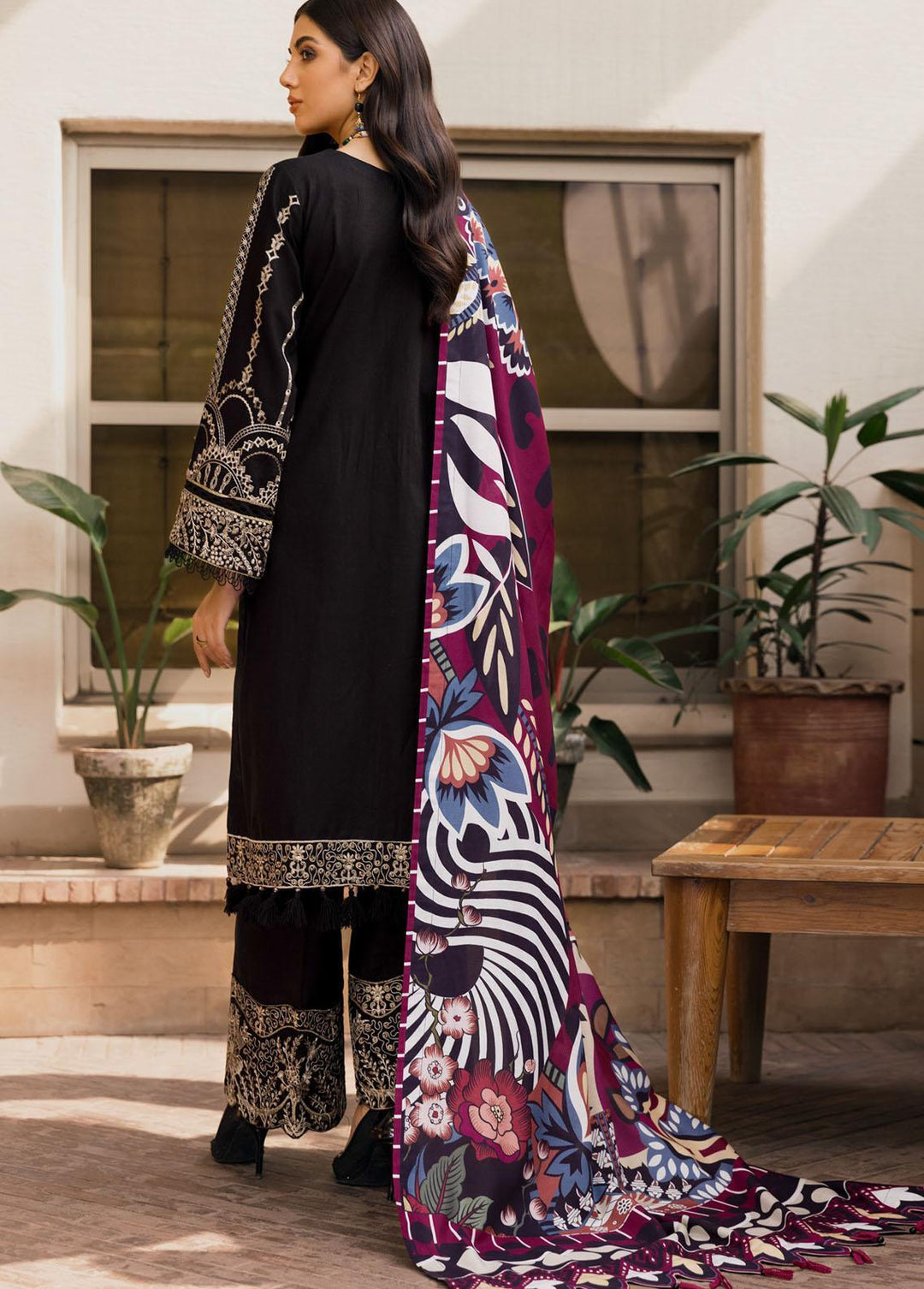 Farasha Embroidered Khaddar Suits Unstitched 3 Piece FSH21K 09 Sable Mirage - Winter Collection