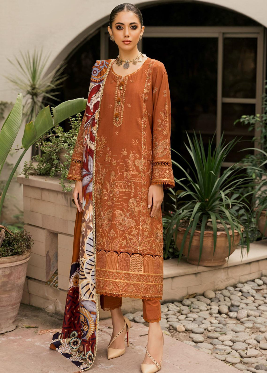 Farasha Embroidered Khaddar Suits Unstitched 3 Piece FSH21K 10 Oriental Galore - Winter Collection