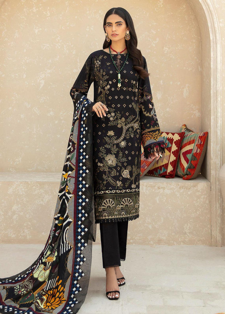 Farasha Embroidered Linen Suits Unstitched 3 Piece FSH21L 01-RAVEN - Winter Collection