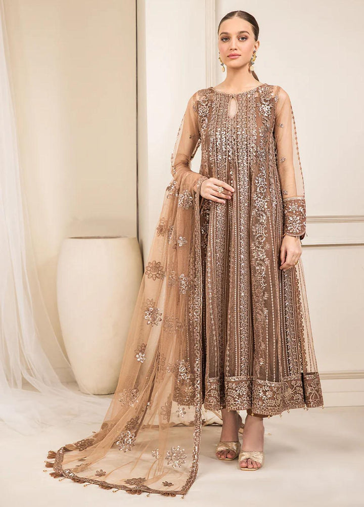 Luxe Atelier By Farasha Embroidered Net Suits Unstitched 3 Piece FSH22LA 05 Whisper - Luxury Collection