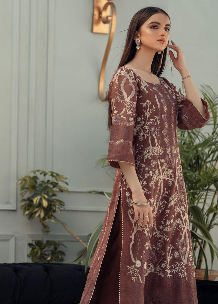 Fascino Embroidered Khaadi Net Suits Unstitched 3 Piece FN22F BLOSSOM - Festive Collection