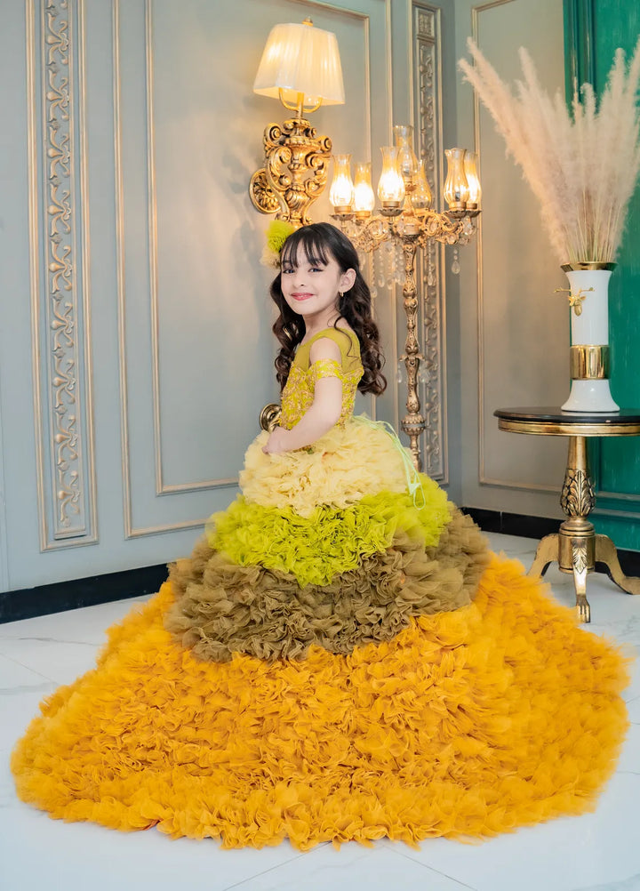 Fashion With Style Hub Pret Plain Net 1 Piece Mint Marvel Frock