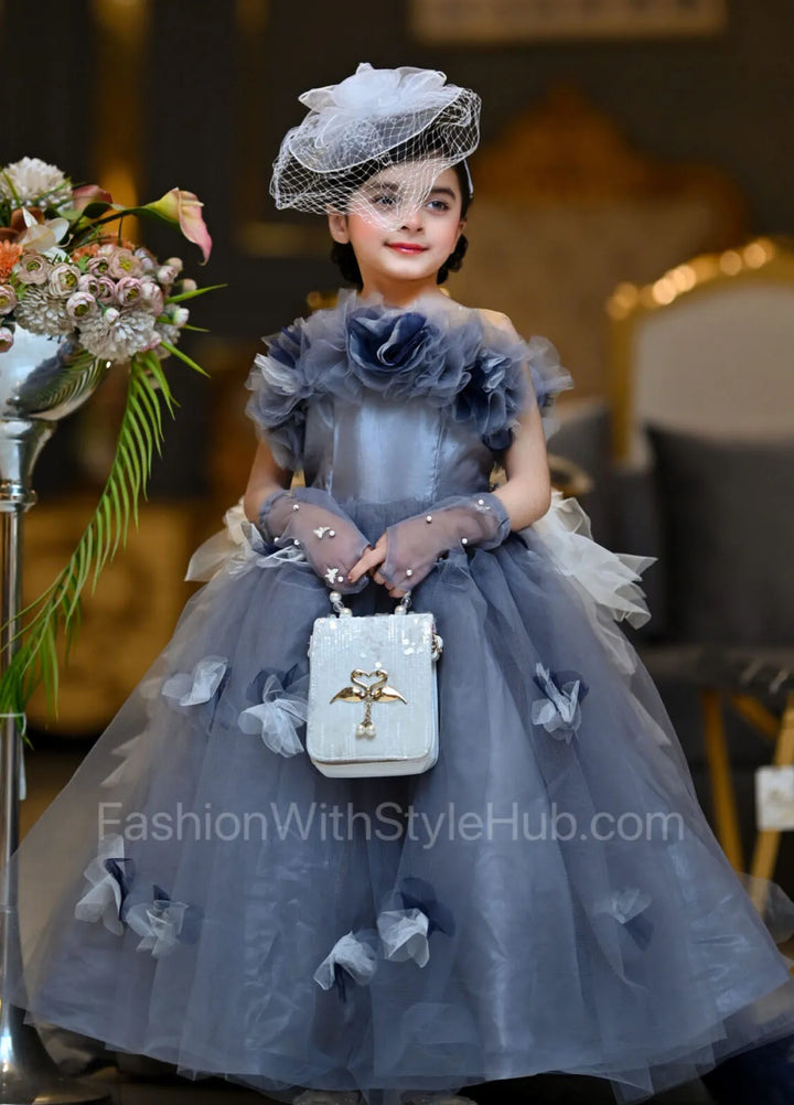 Fashion With Style Hub Pret Plain Net 1 Piece Twilight Frock