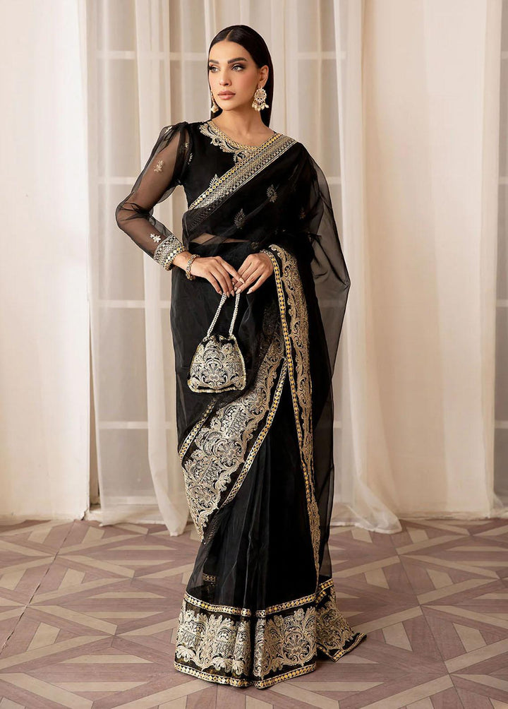 Fasl-e-Gul By Daud Abbas Embroidered Organza Suits Unstitched Saree DA23FG DA-FC-0005 Uns - Luxury Collection