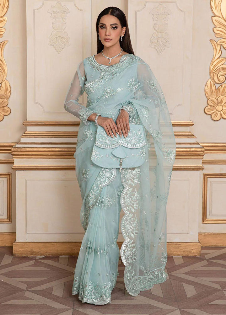 Fasl-e-Gul By Daud Abbas Embroidered Organza Suits Unstitched Saree DA23FG DA-FC-0006 Sehar - Luxury Collection