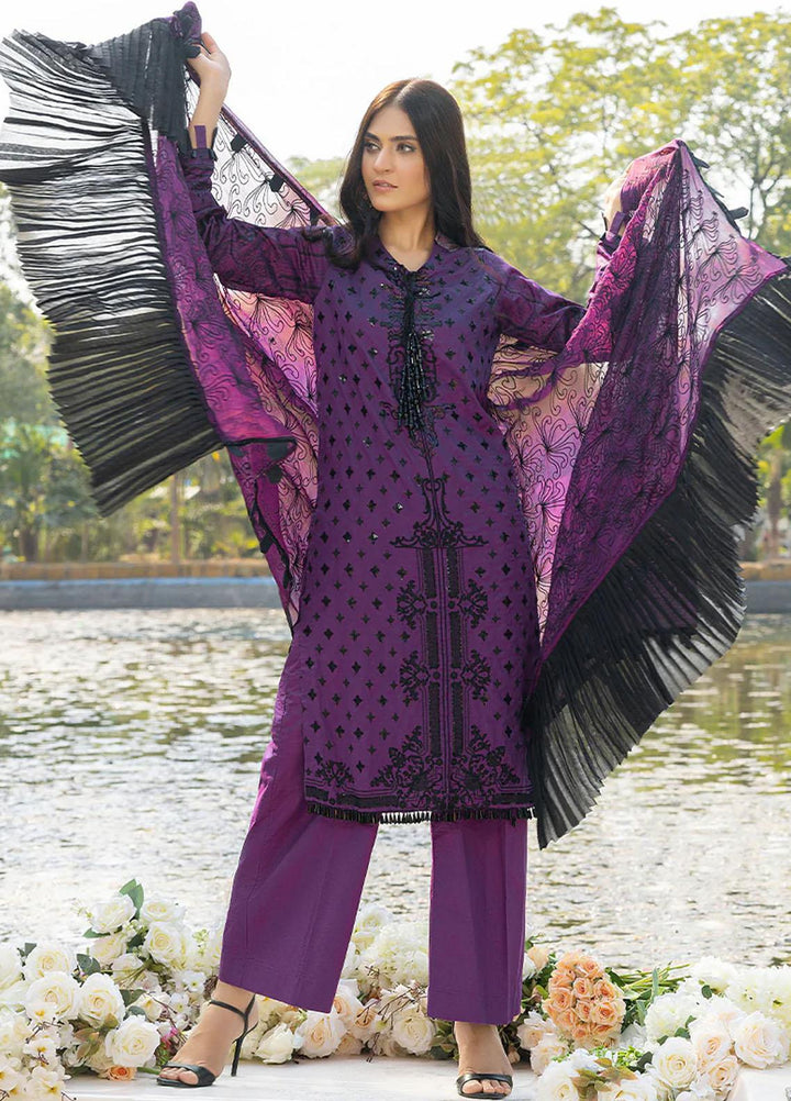 Faustina By Salitex Embroidered Lawn Suits Unstitched 3 Piece ST23F WK-01095BUT - Summer Collection