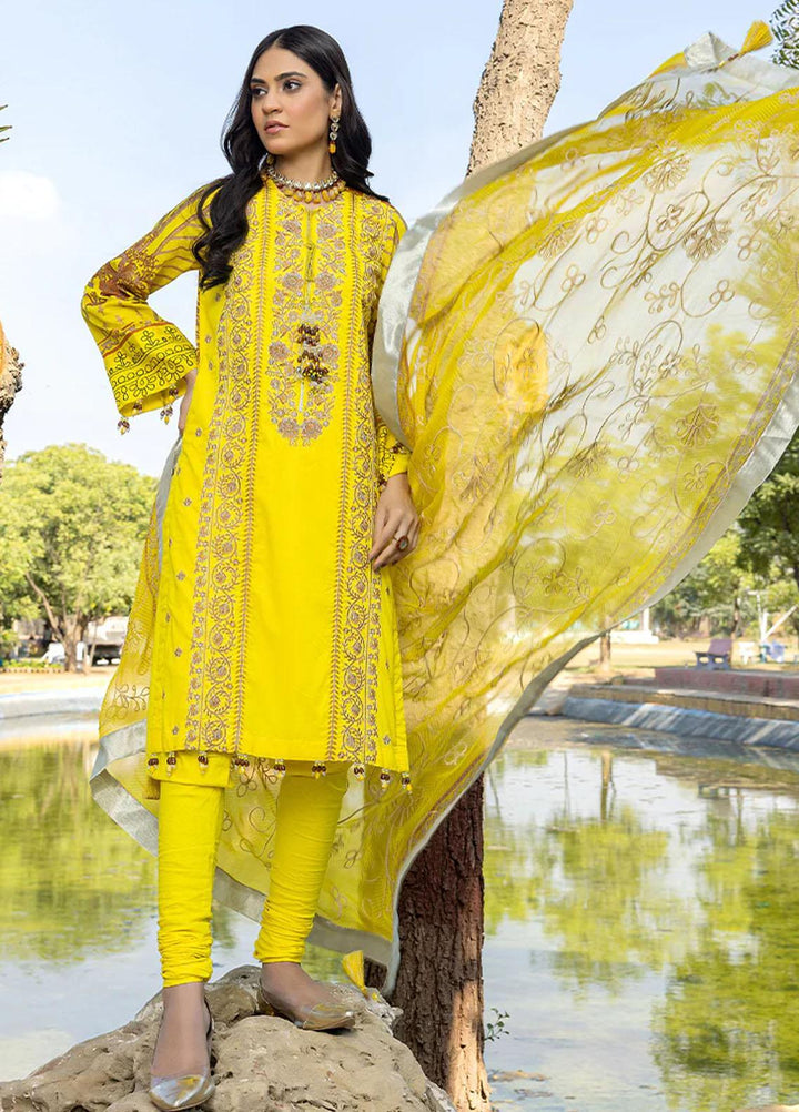 Faustina By Salitex Embroidered Lawn Suits Unstitched 3 Piece ST23F WK-01091BUT - Summer Collection