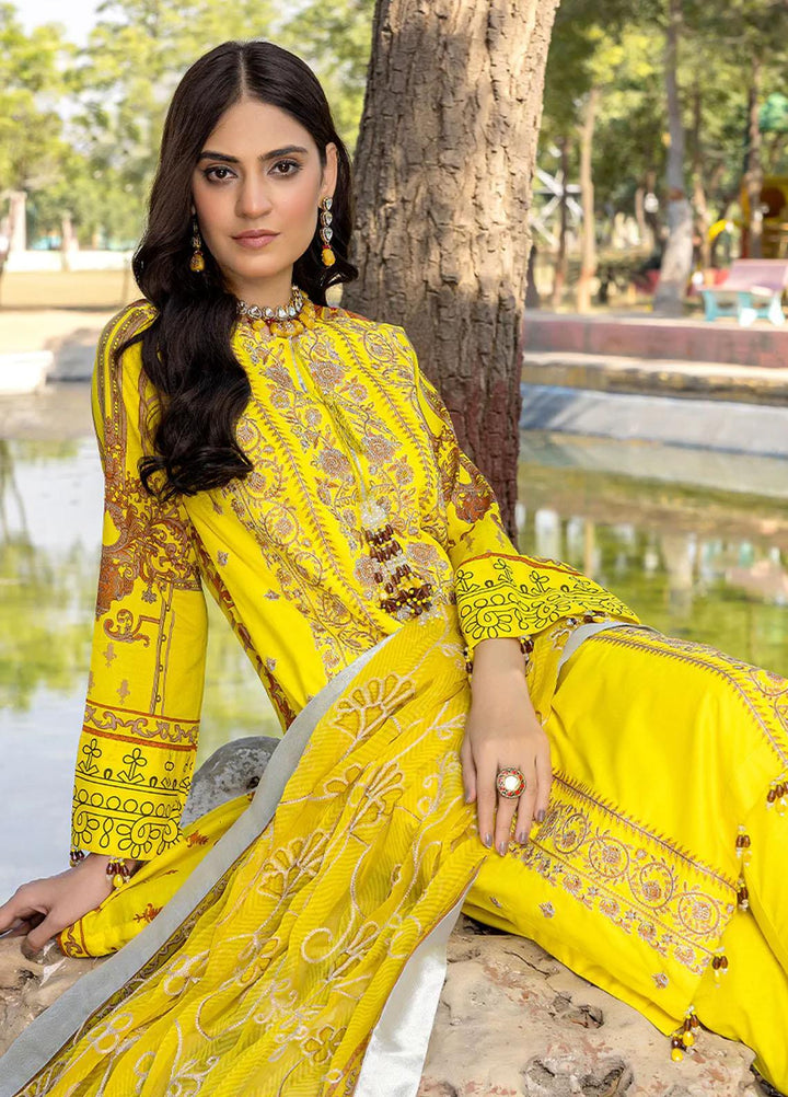Faustina By Salitex Embroidered Lawn Suits Unstitched 3 Piece ST23F WK-01091BUT - Summer Collection