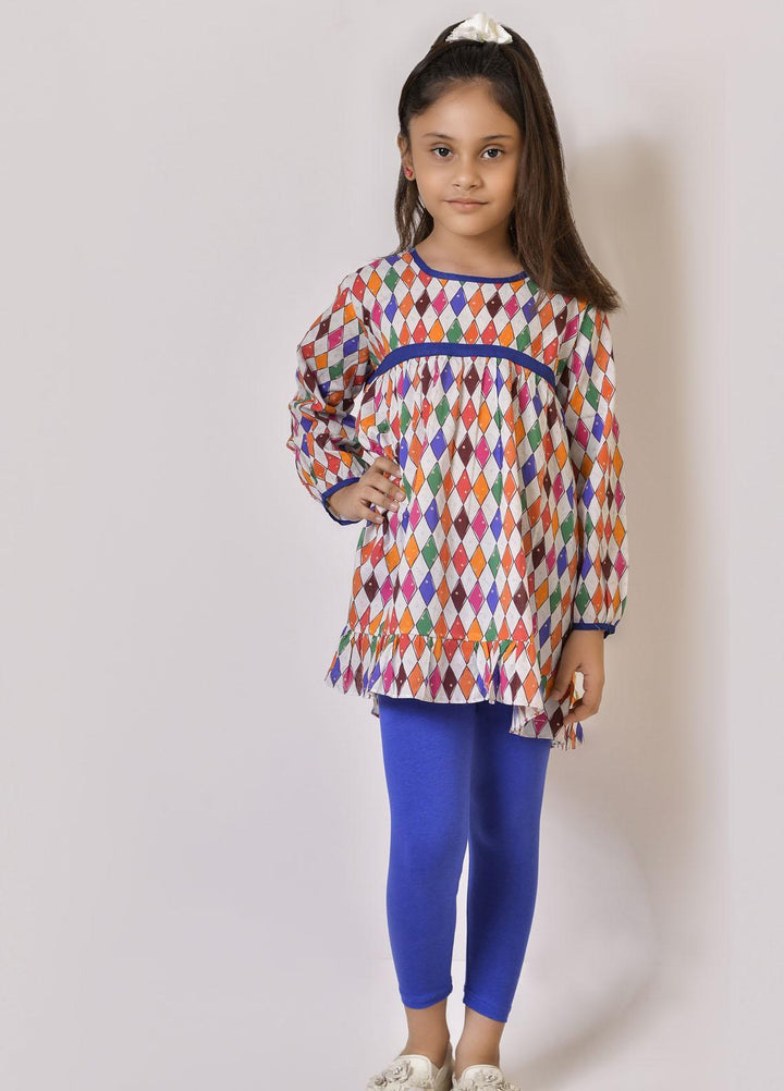 Fauve Lawn Fancy Pret Kurti for Girls -  FCG-024 Red Multi
