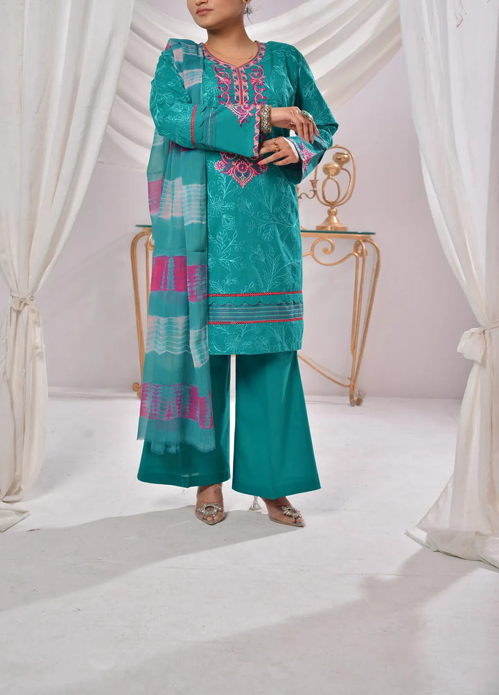 Fauve Pret Embroidered Cotton 3 Piece Suit NWSF - 007