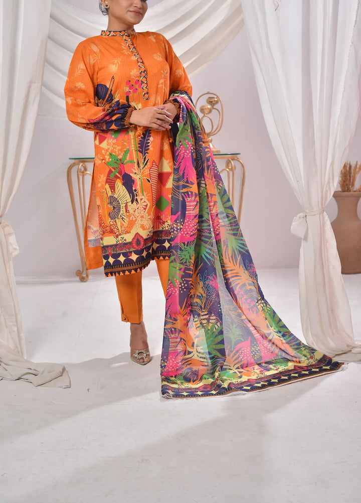 Fauve Pret Printed Lawn 3 Piece Suit NWFC - 007