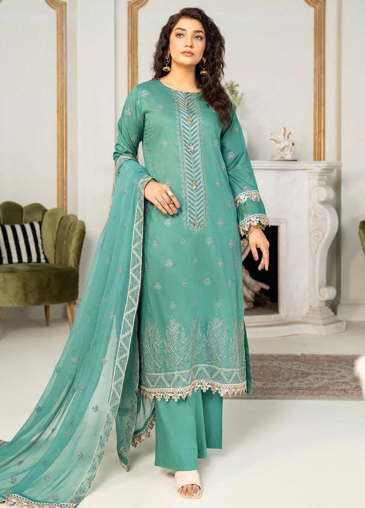 Feroza Embroidered Lawn Suits Unstitched 3 Piece FZ23LL-2 D-01 - Luxury Collection