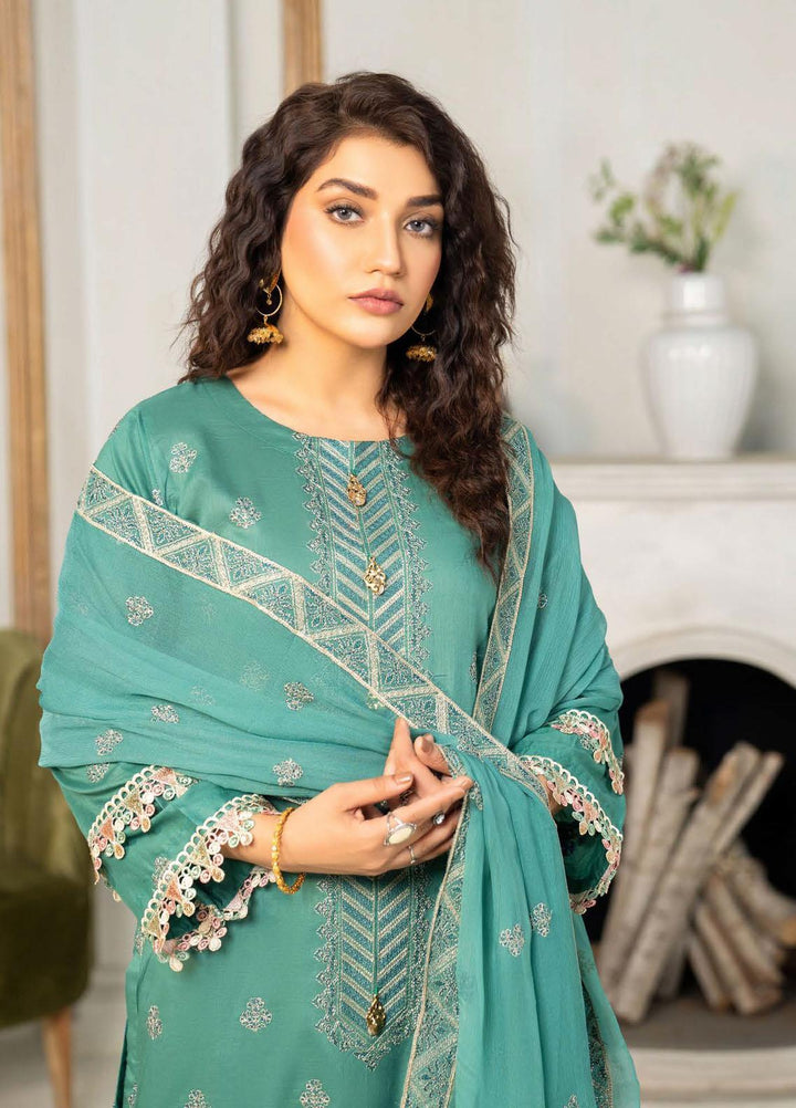 Feroza Embroidered Lawn Suits Unstitched 3 Piece FZ23LL-2 D-01 - Luxury Collection