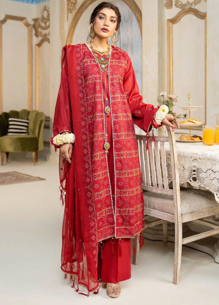 Feroza Embroidered Lawn Suits Unstitched 3 Piece FZ23LL-2 D-02 - Luxury Collection