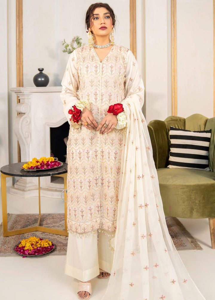 Feroza Embroidered Lawn Suits Unstitched 3 Piece FZ23LL-2 D-05 - Luxury Collection
