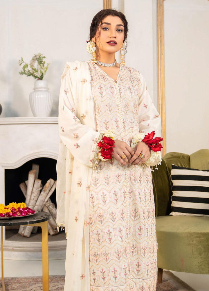 Feroza Embroidered Lawn Suits Unstitched 3 Piece FZ23LL-2 D-05 - Luxury Collection