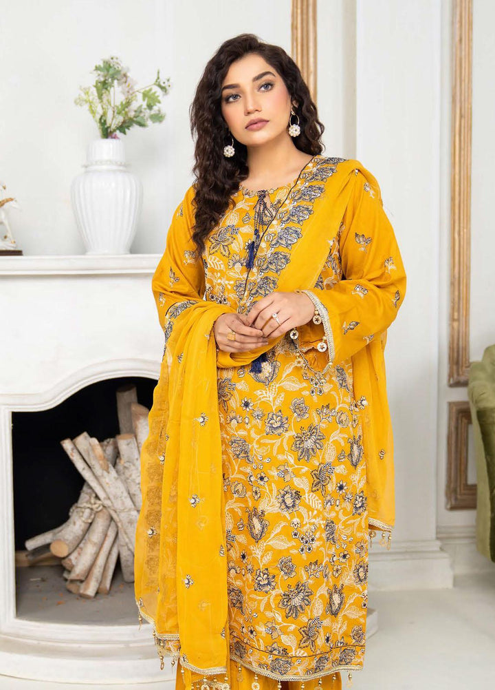 Feroza Embroidered Lawn Suits Unstitched 3 Piece FZ23LL-2 D-06 - Luxury Collection
