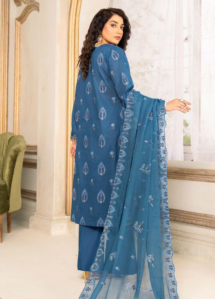 Feroza Embroidered Lawn Suits Unstitched 3 Piece FZ23LL-2 D-09 - Luxury Collection