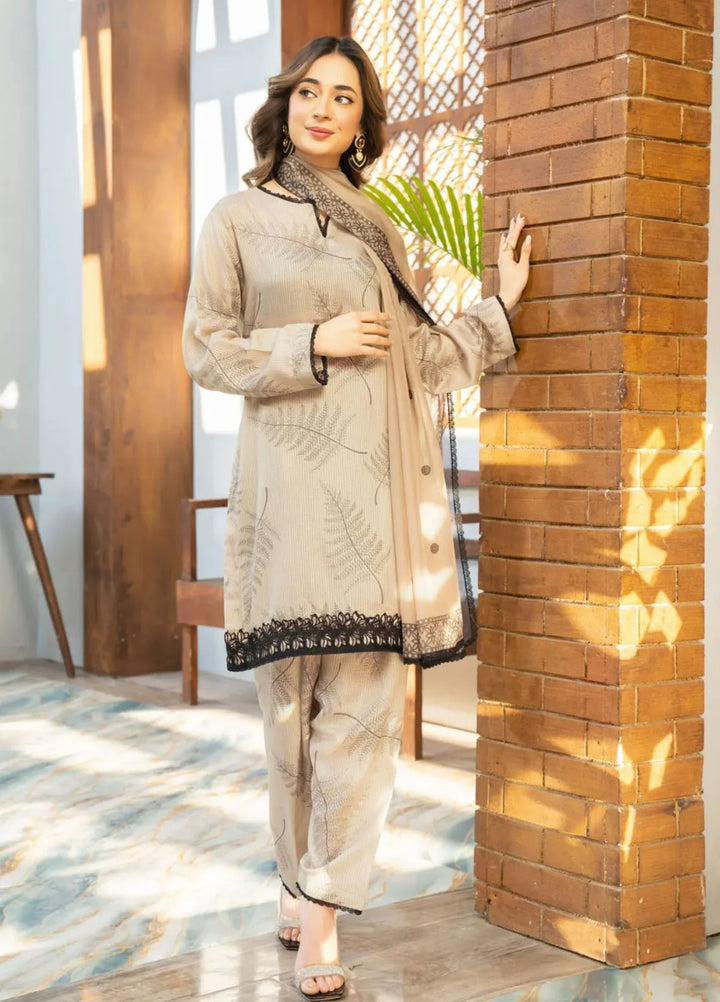 Fiona by Panache Apparel Pret Embroidered Cambric Lawn 3 Piece Suit Dune