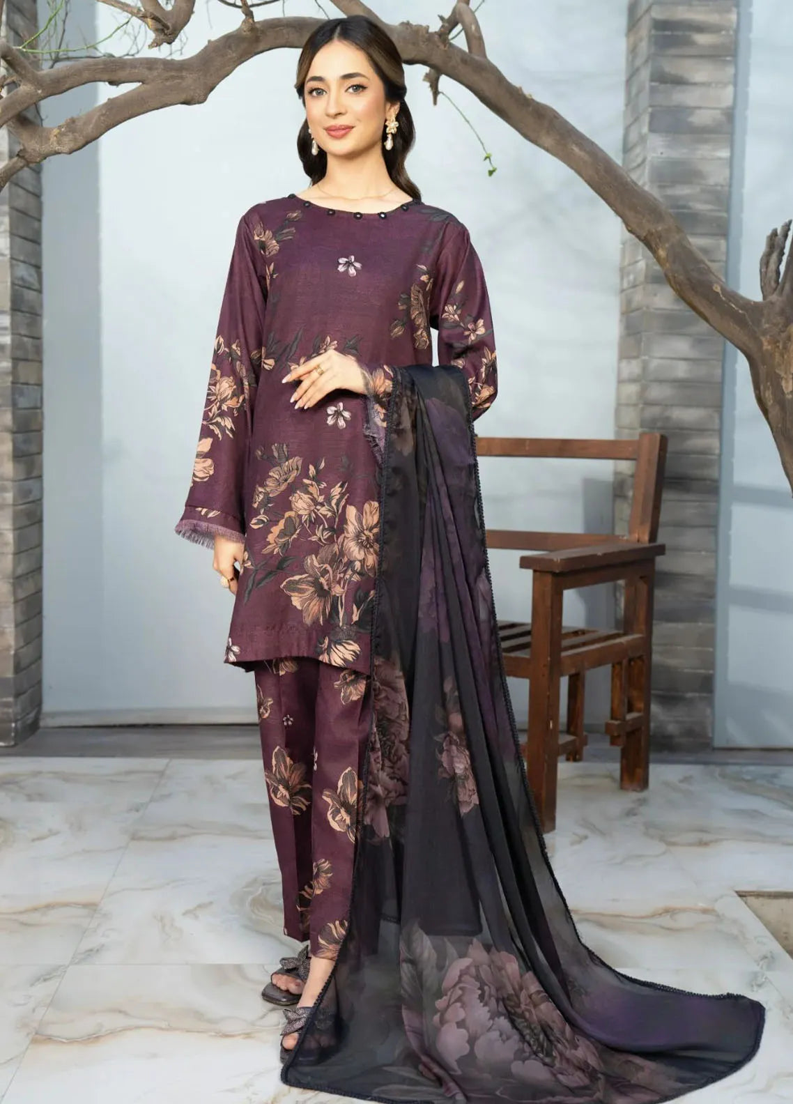 Solid Story by Panache Pret Solids Lawn 3 Piece Orah