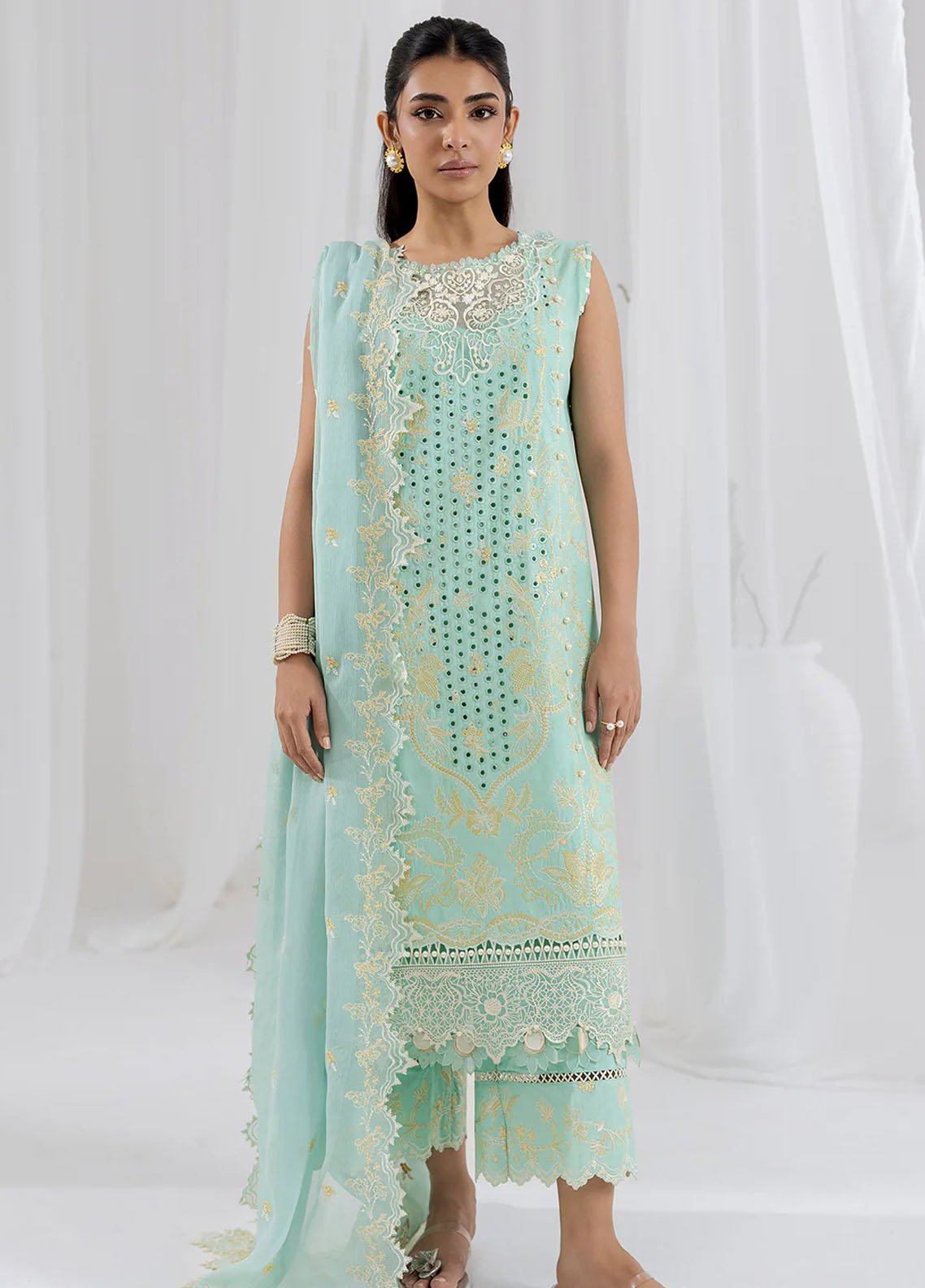 Elysia By Fiona Pret Embroidered Lawn 3 Piece Suit For Girls Monsoon